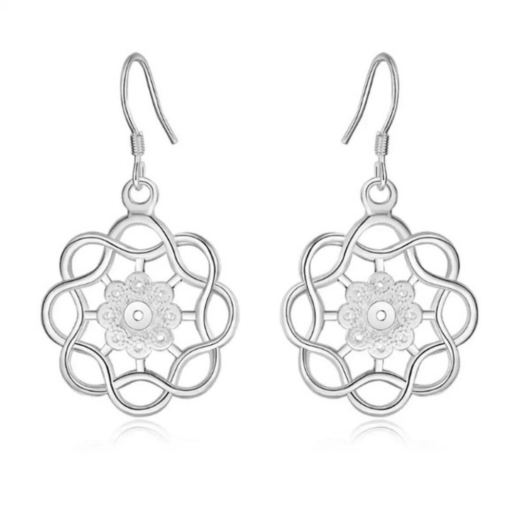 Sterling Silver Floral Earrings